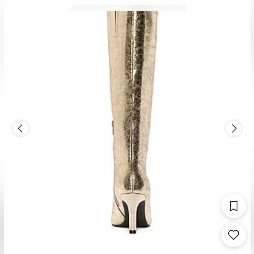 WORTHINGTON PLEASANT GOLD FOIL STILETTO KNEE HIGH BOOTS 7.5 - Picture 7 of 11